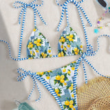 Candace - Lemon Print Triangle Bikini — view 1