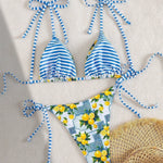 Candace - Lemon Print Triangle Bikini — view 2