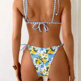 Candace - Lemon Print Triangle Bikini — view 5