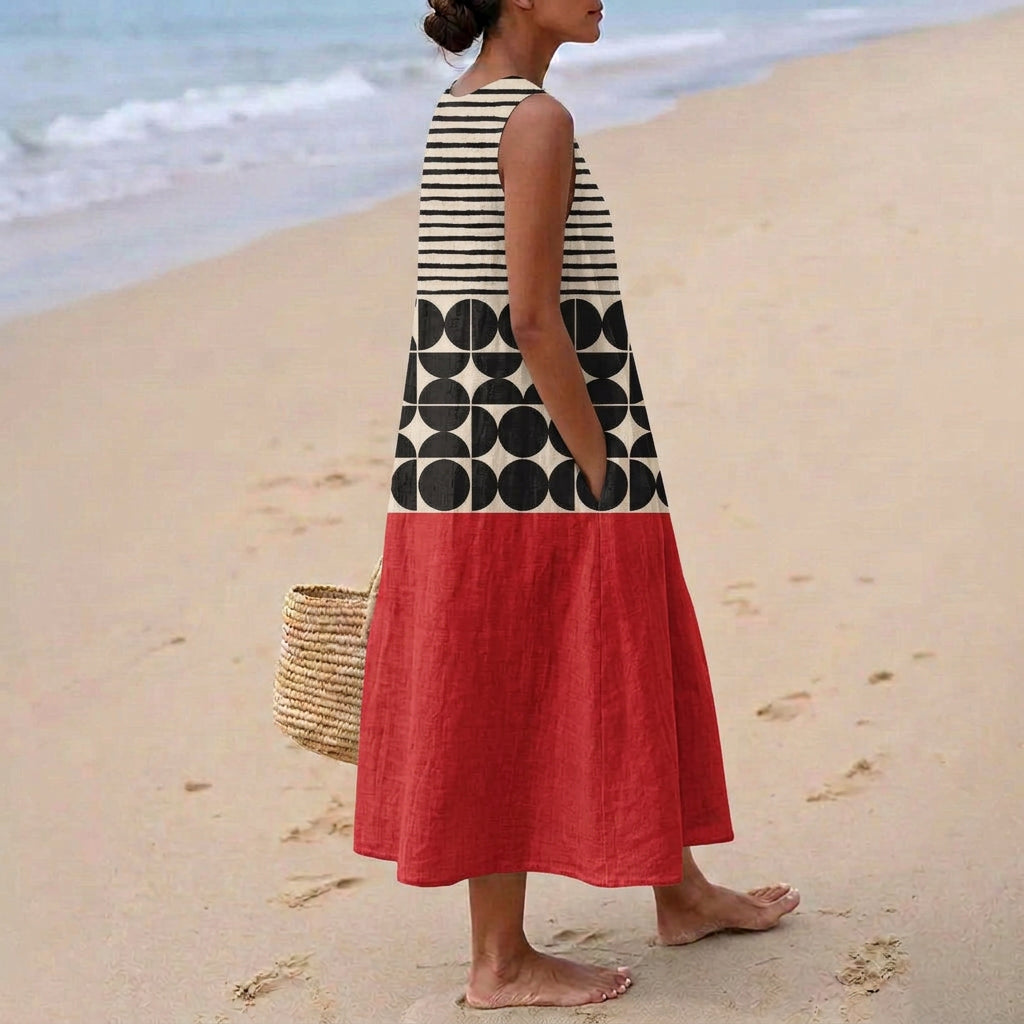Carmen - geometric dress at sunset — view 2