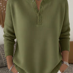 Carol - Henley Button Up Sweater — view 1