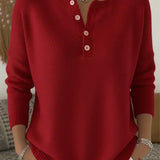 Carol - Henley Button Up Sweater — view 3