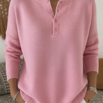 Carol - Henley Button Up Sweater — view 5