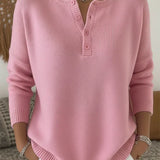 Carol - Henley Button Up Sweater — view 5