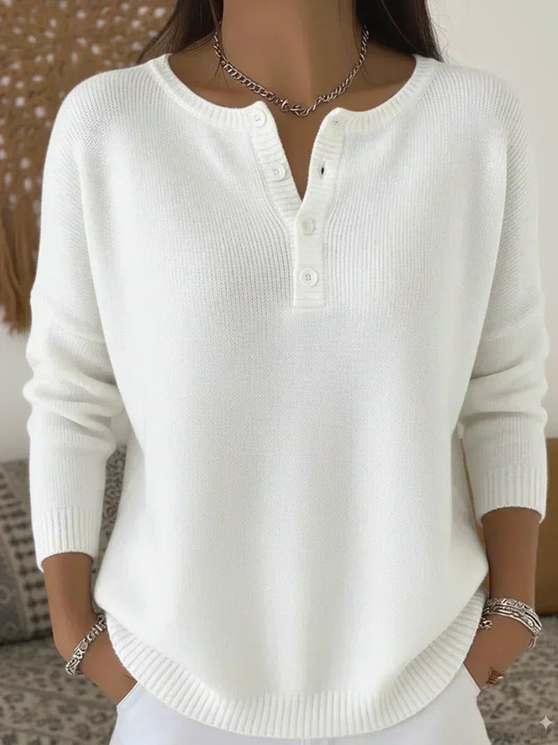 Carol - Henley Button Up Sweater — view 6