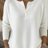 Carol - Henley Button Up Sweater — view 6