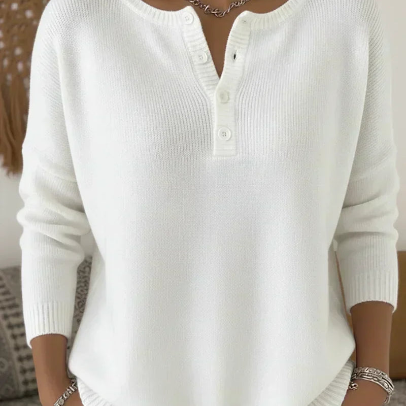 Carol - Henley Button Up Sweater — view 6