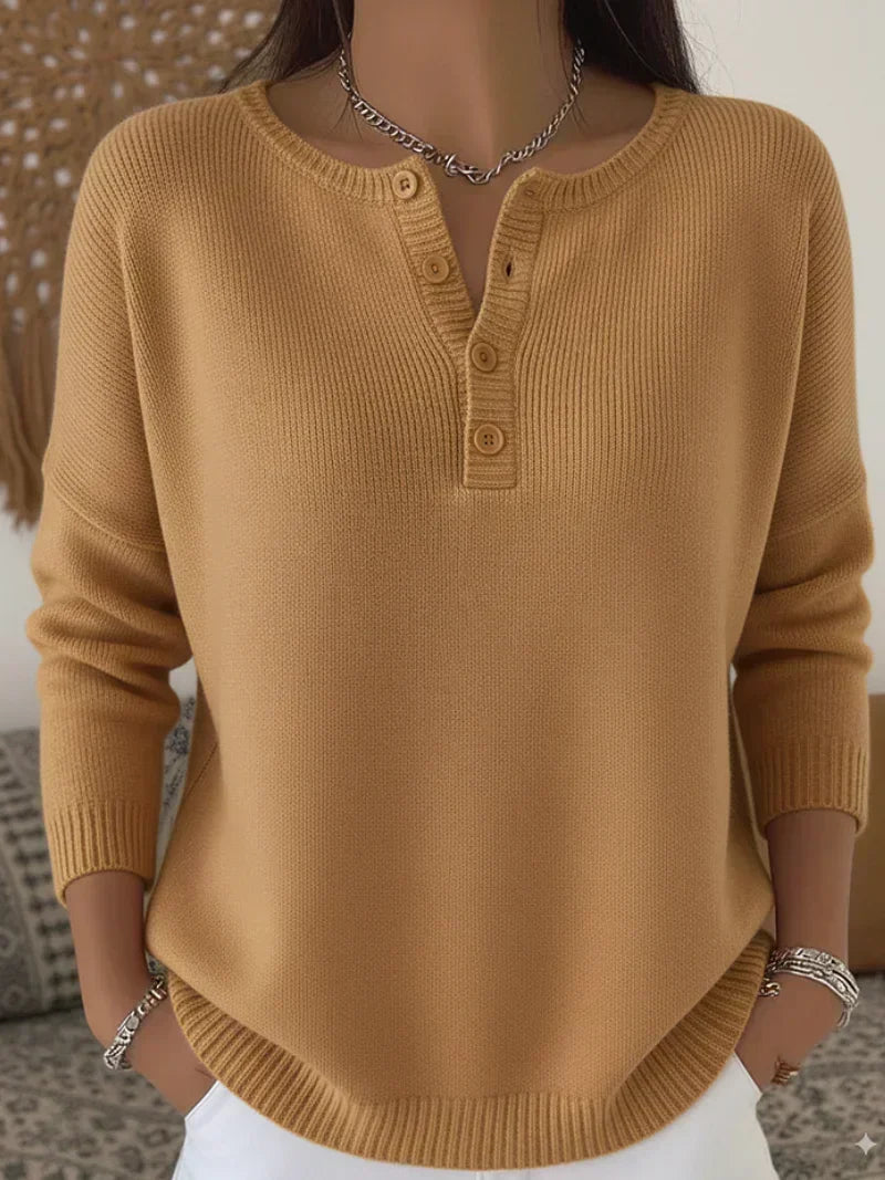 Carol - Henley Button Up Sweater — view 7