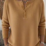 Carol - Henley Button Up Sweater — view 7