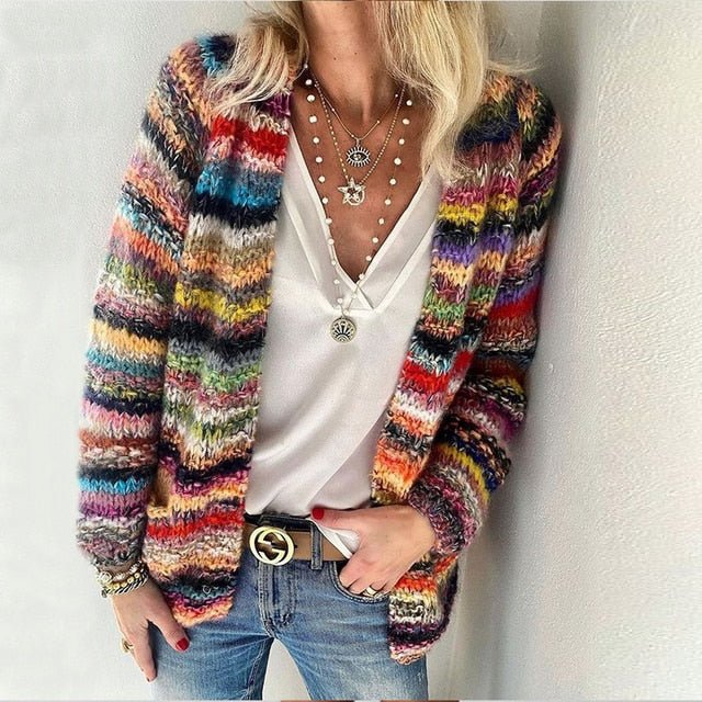 Caroline - cosy multi-colored cardigan — view 1