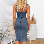 Cassandra - elegant denim dress — view 2