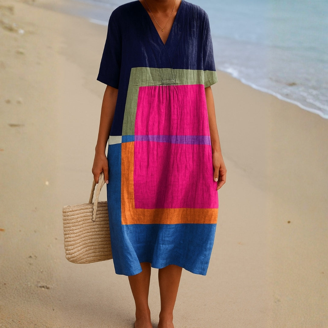 Cassidy - Bright Colour Block Dress — view 1