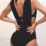 Cassidy - a luxurious shapewear swimsuit with a deep V-neck — view 4