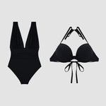 Cassidy - a luxurious shapewear swimsuit with a deep V-neck — view 5
