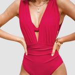 Cassidy - a luxurious shapewear swimsuit with a deep V-neck — view 6