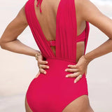 Cassidy - a luxurious shapewear swimsuit with a deep V-neck — view 9