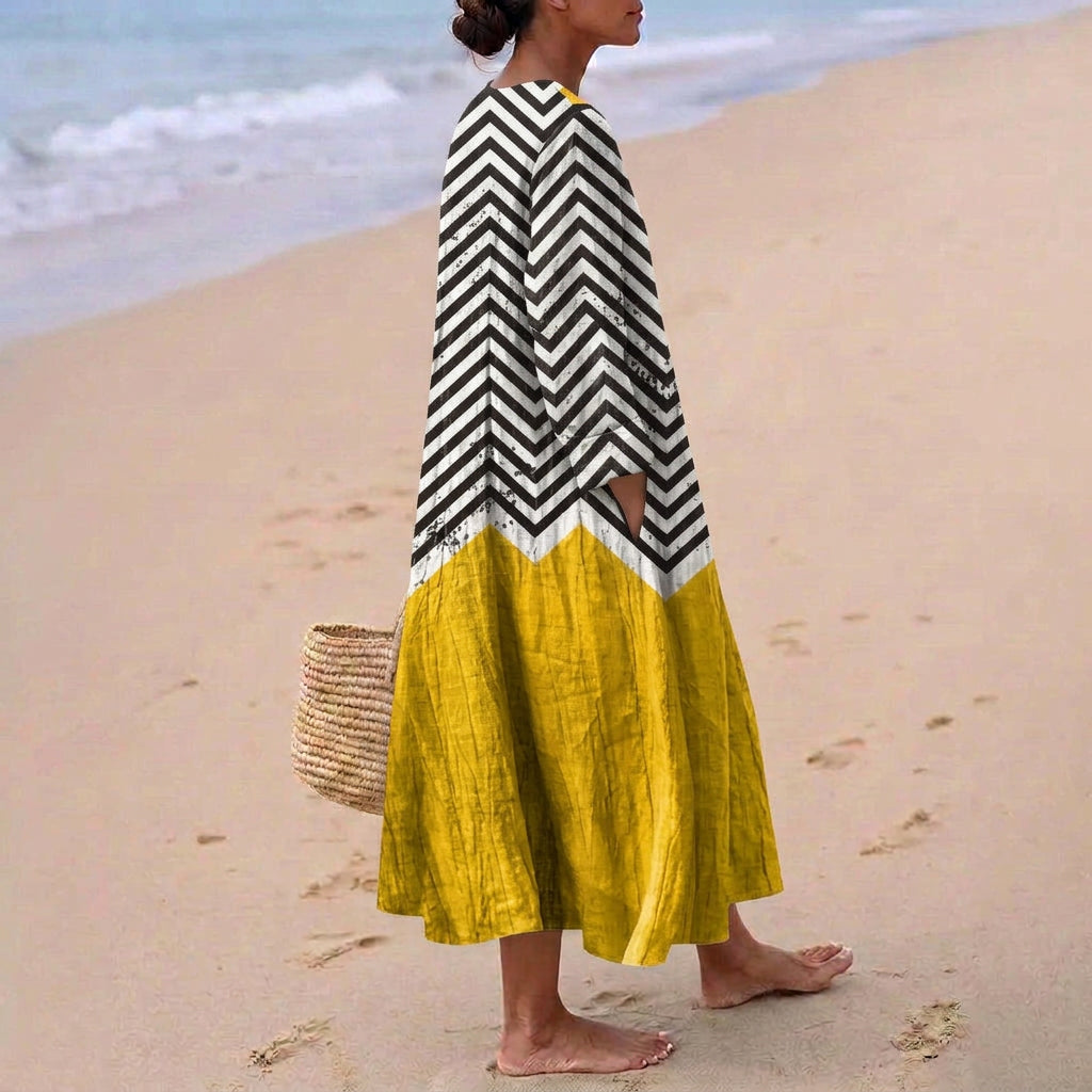 Catalina - contrast zigzag dress — view 2
