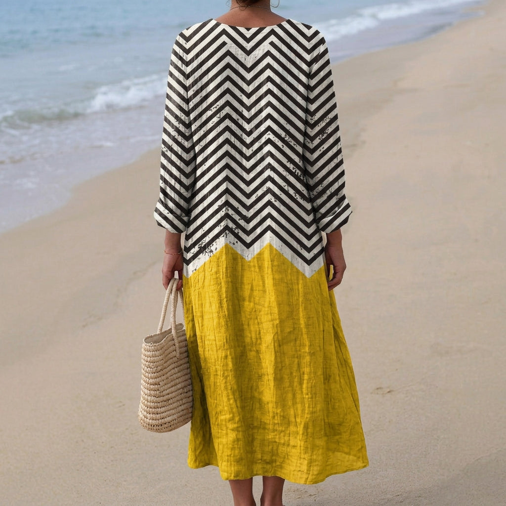 Catalina - contrast zigzag dress — view 3