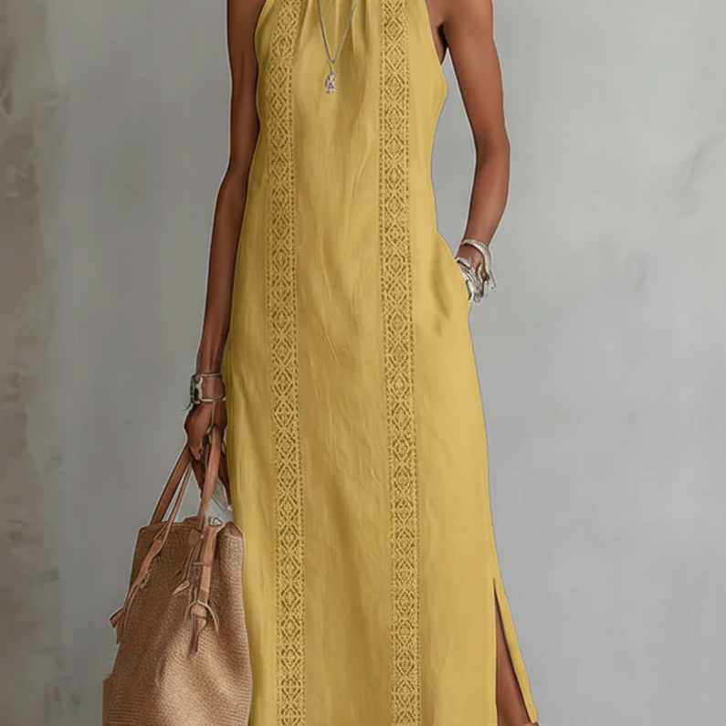 Cecilia - sleeveless midi dress with lace details — view 1