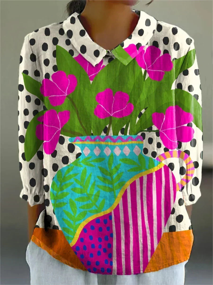 Charlotte - Artistic Floral Blouse — view 2