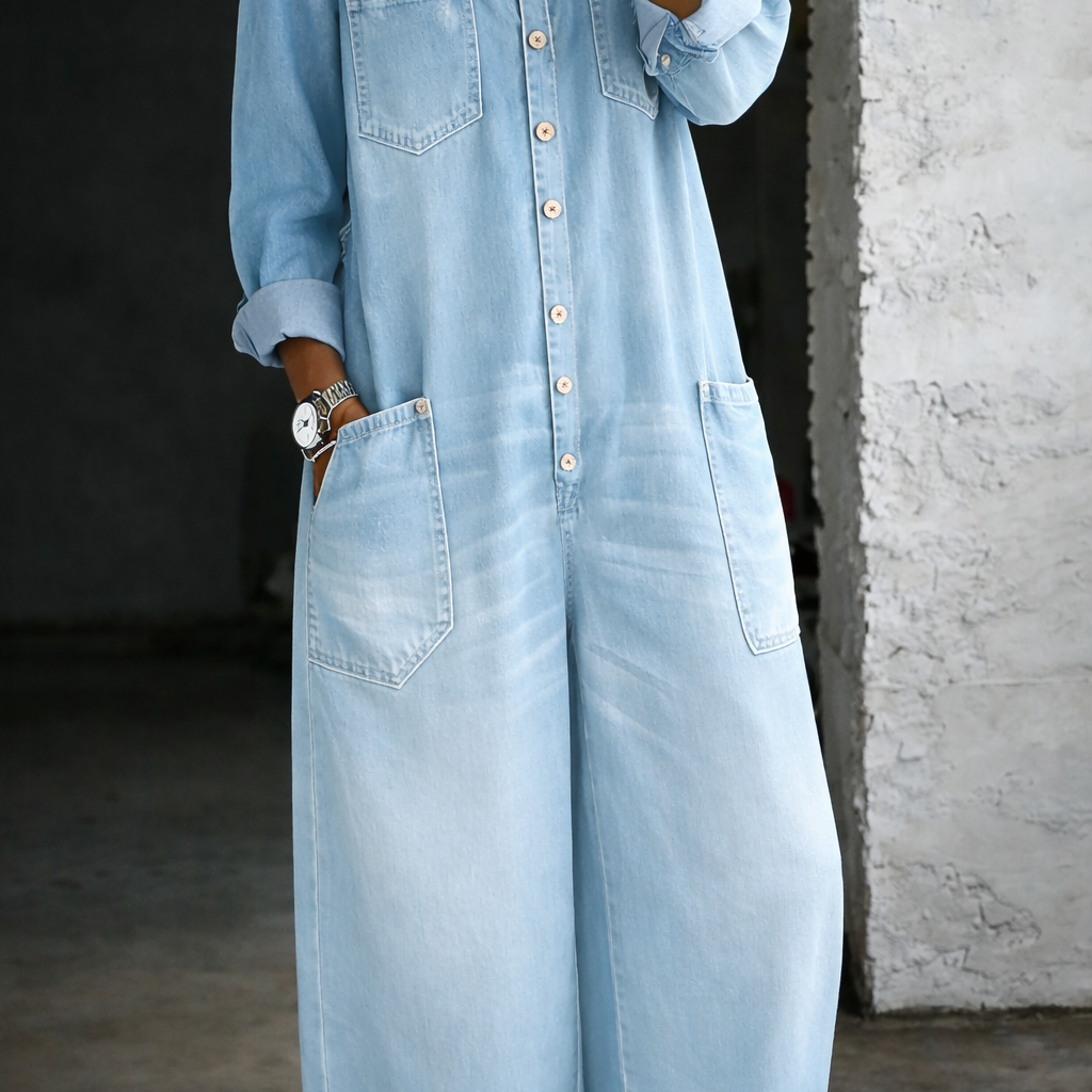 Chelsea - long sleeve off the shoulder jumpsuit — view 7