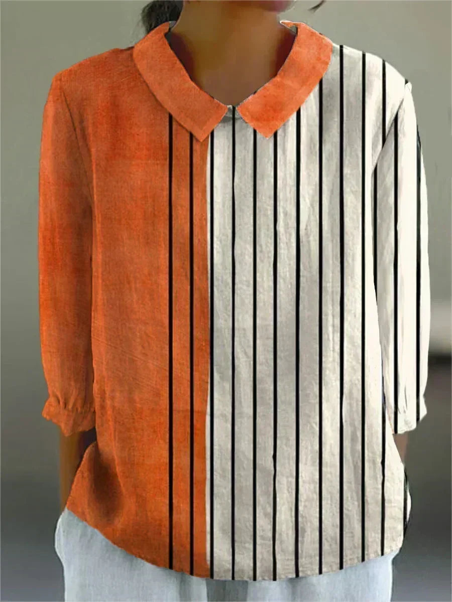 Chloe - Bold Contrast Stripe Blouse — view 2