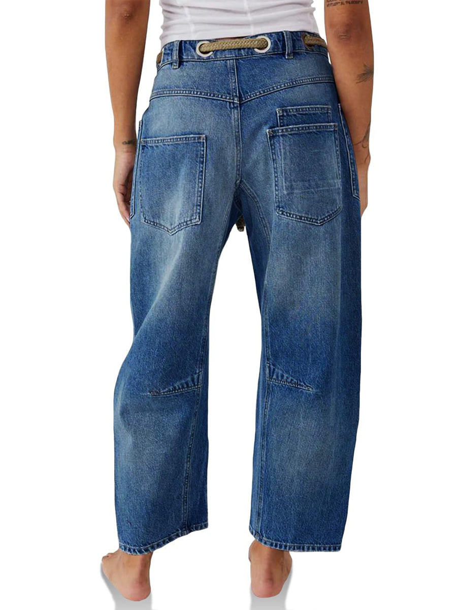 Chloe - Patchwork Drawstring Jeans — view 4