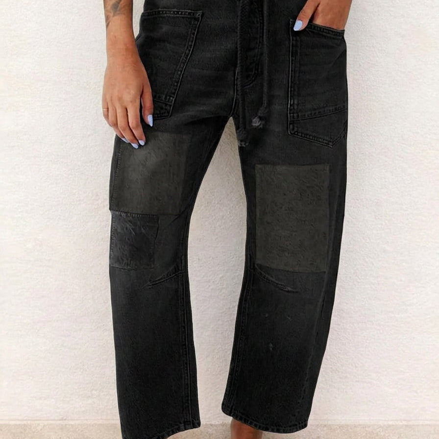 Chloe - Patchwork Drawstring Jeans — view 5
