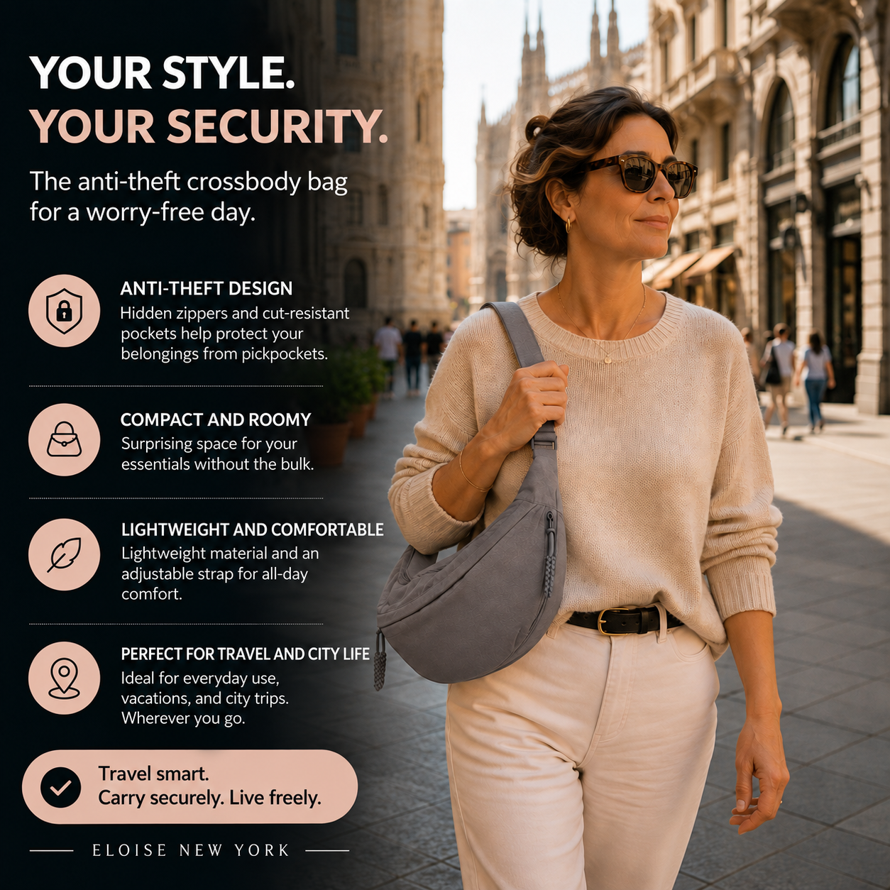 Claire - grey shoulder bag — view 2