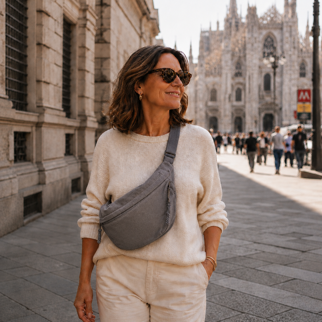 Claire - grey shoulder bag — view 4