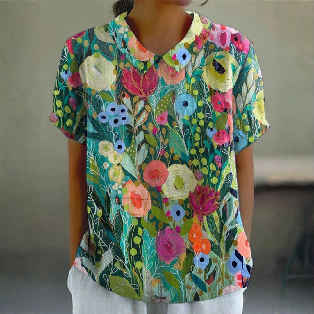 Crystal - watercolor floral blouse — view 1