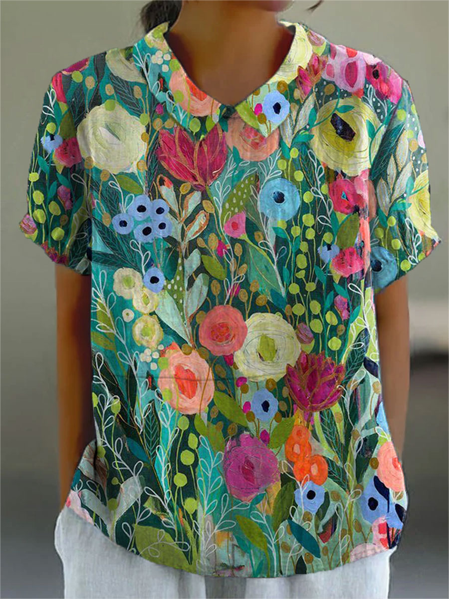 Crystal - watercolor floral blouse — view 2