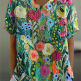 Crystal - watercolor floral blouse — view 2