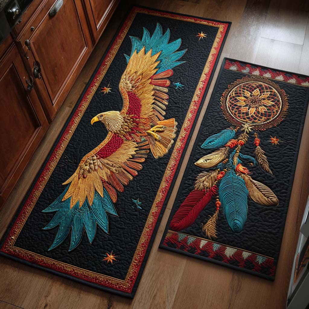 Anti-slip kitchen rug - Eagle and natural details — view 1