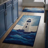 Anti-slip kitchen rug - Golden Lighthouse Sea — view 1