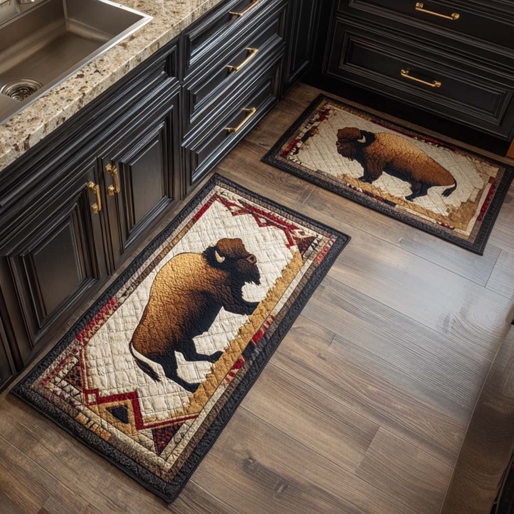 Non-slip kitchen mat - Bison and nature spirit — view 1