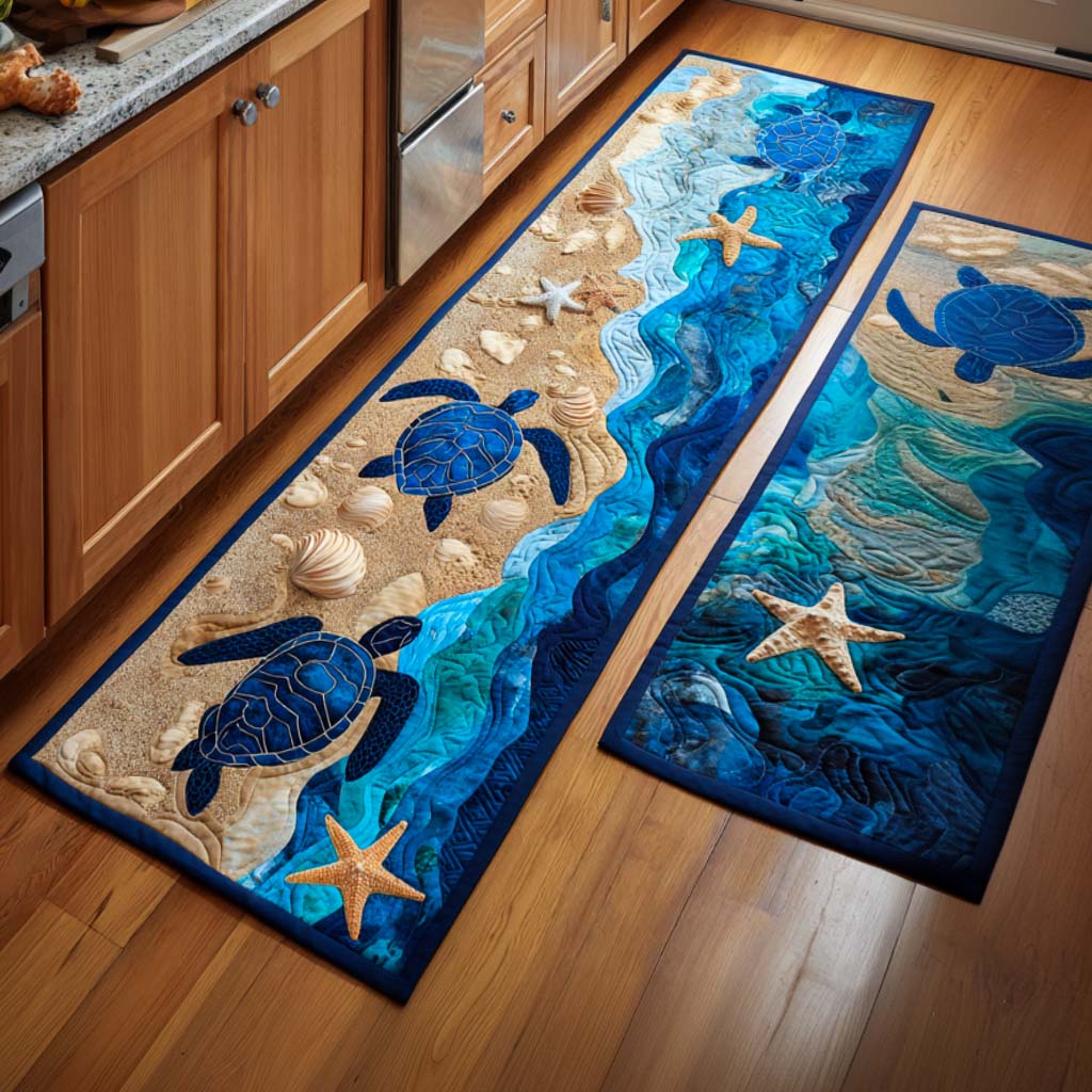 Anti-slip kitchen rug - Elegant ocean atmosphere — view 1