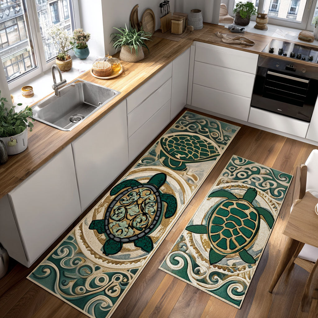 Non-slip kitchen mat - Fine shells — view 1