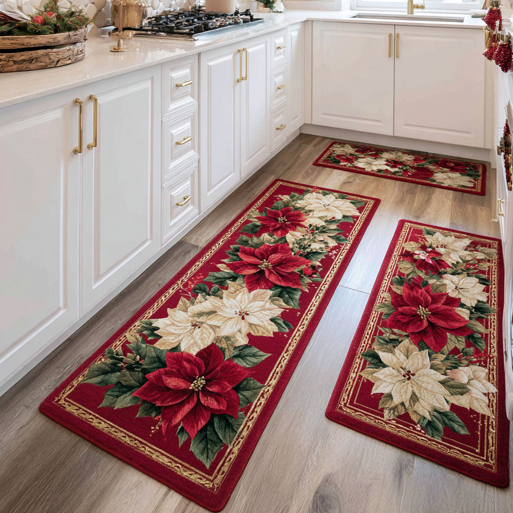 Anti-slip kitchen mat - Delicate flowers — view 1