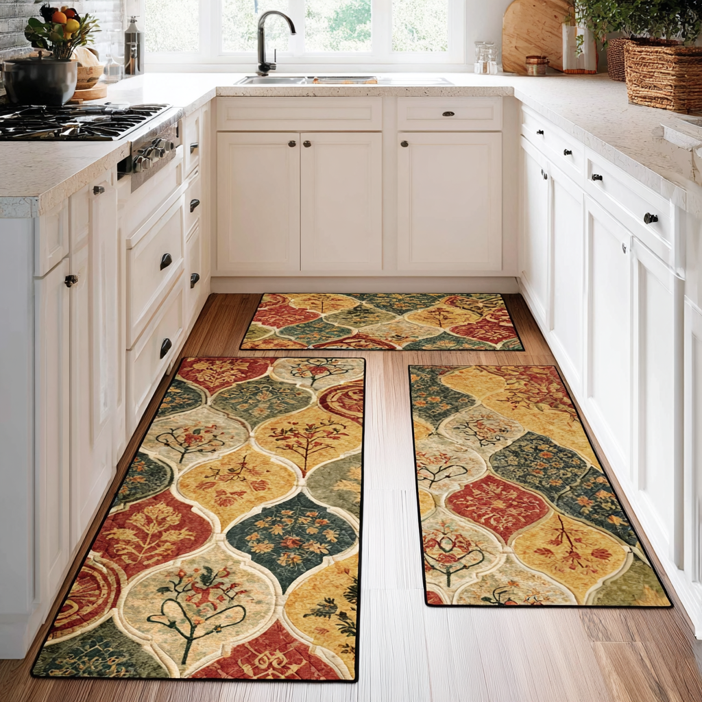 Anti-slip kitchen mat - Delicate flowers — view 1
