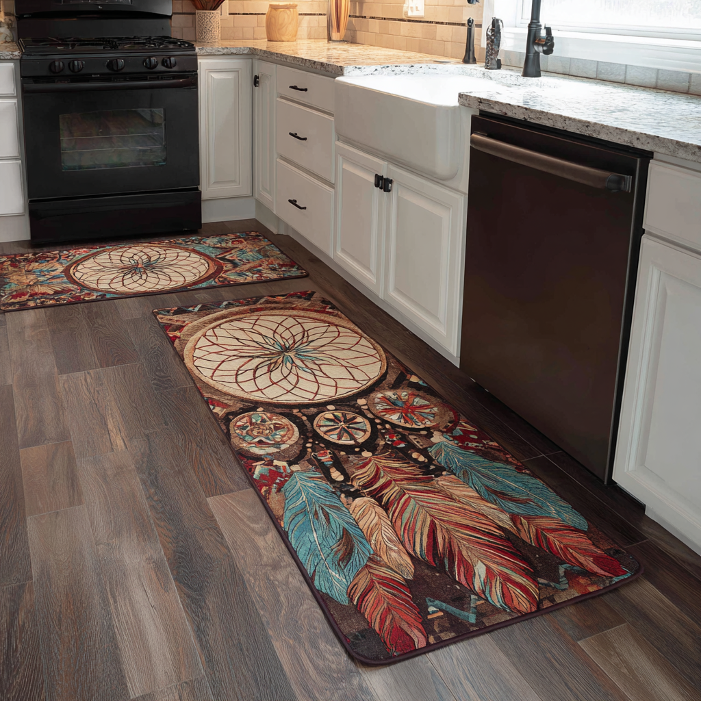 Anti-slip kitchen mat - Earth colours — view 1