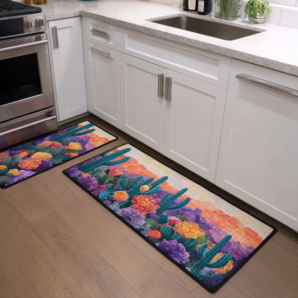 Anti-slip kitchen mat - Cactus garden — view 1