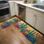 Non-slip kitchen mat - Cactus sunset — view 1