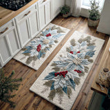 Non-slip kitchen mat - Christmas poinsettia — view 1
