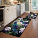 Non-slip kitchen mat - Hummingbird and flowers — view 1