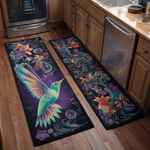 Non-slip kitchen mat - Hummingbird and flowers — view 1