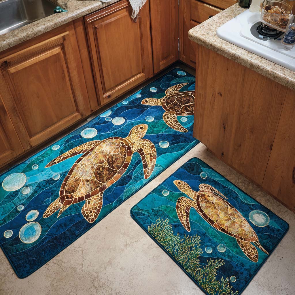 Anti-slip kitchen mat - Coral reef — view 1