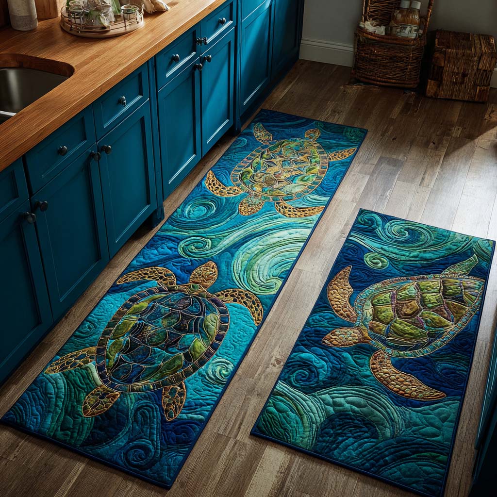 Anti-slip kitchen mat - Lagoon Grace — view 1