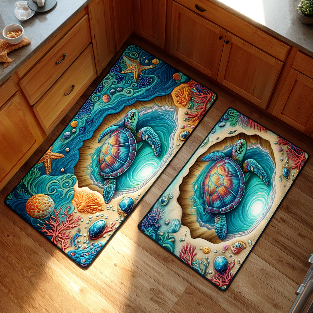 Anti-slip kitchen mat - Sea shelter — view 1
