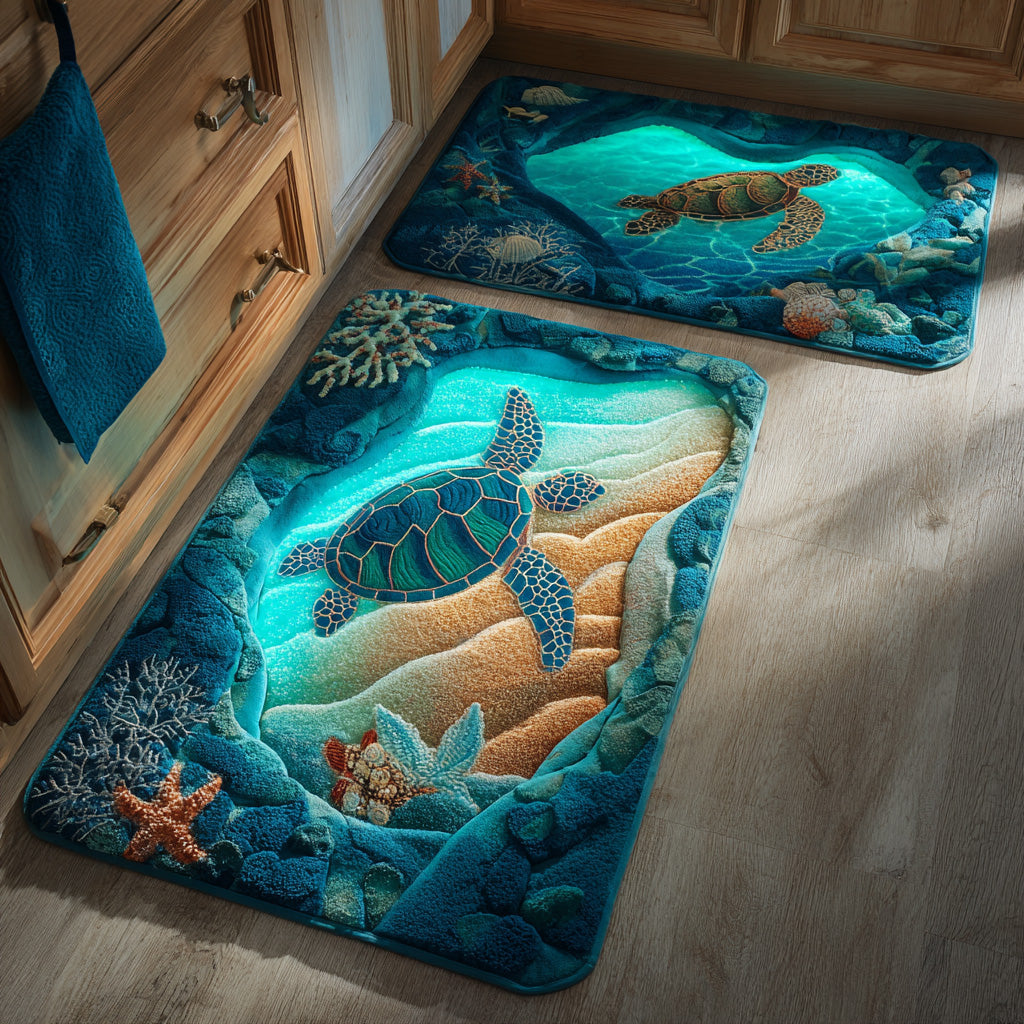 Non-slip kitchen mat - Calm waves — view 1